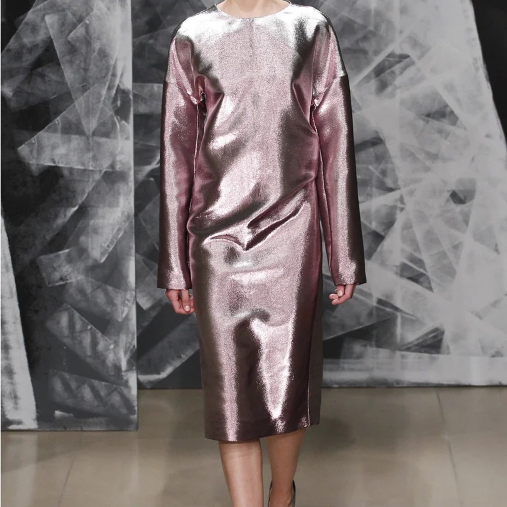 Jil Sander Archive Runway Barbie Pink Metallic Dress NWT